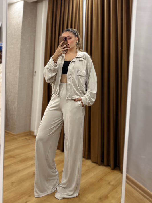 Taş Rengi Eşofman Takım