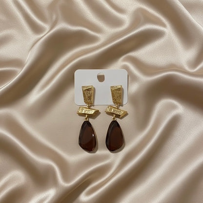 Kadın Kahverengi Vintage Mocha Elegance Küpe