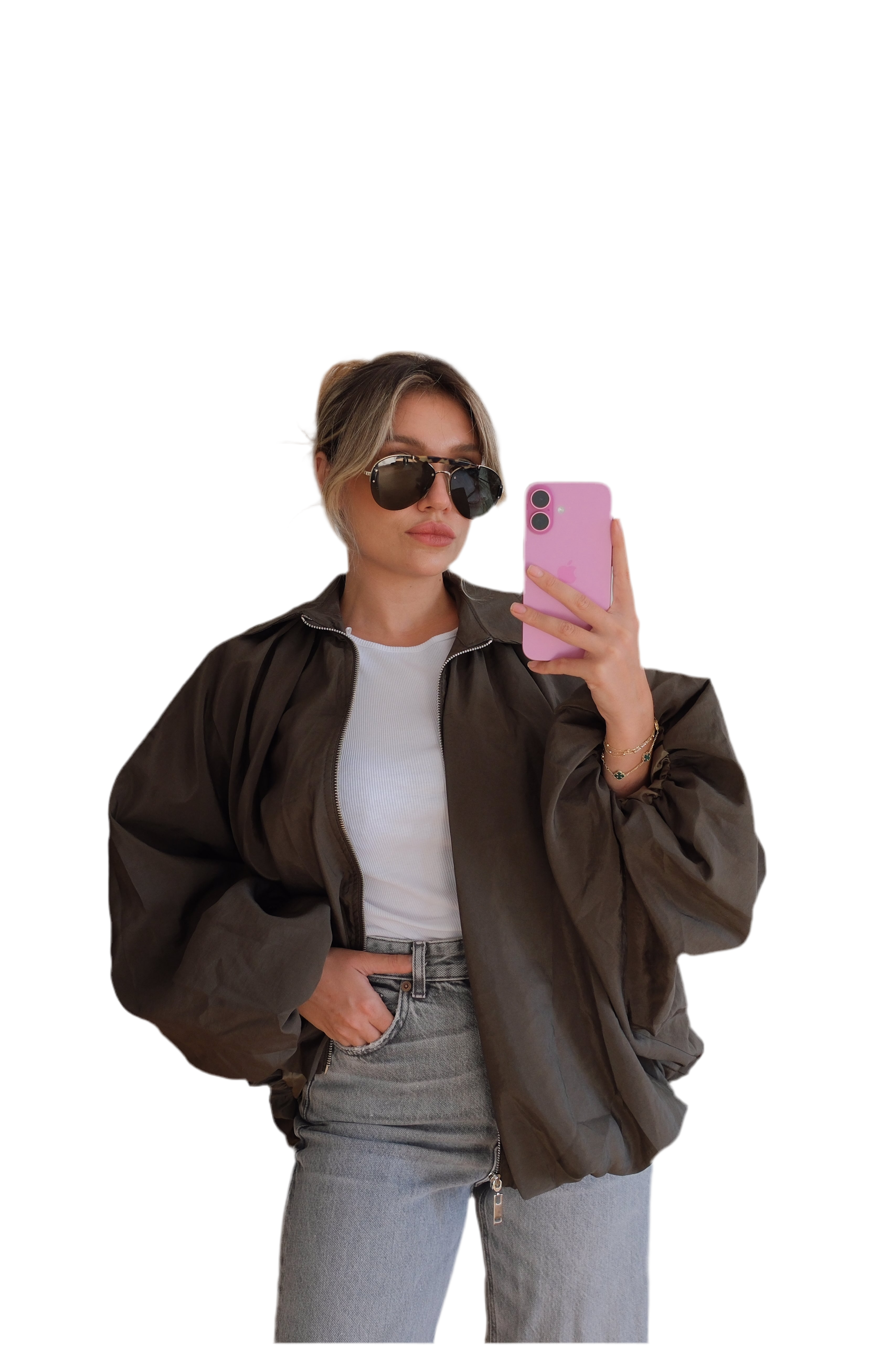 Haki bomber mont