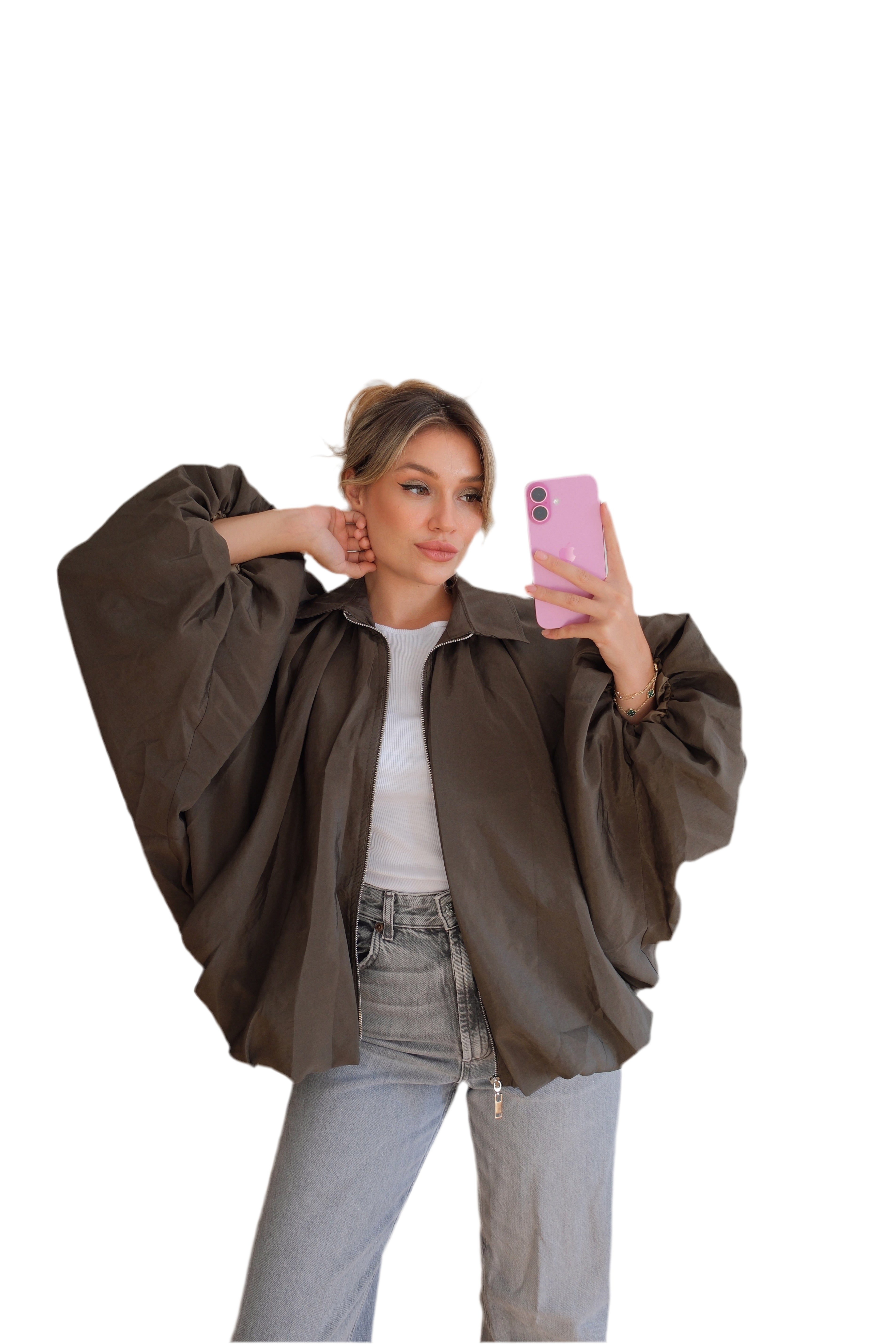 Haki bomber mont