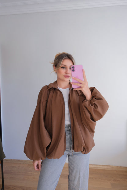 Kahverengi bomber mont